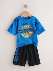 Blue/White Hot Wheels Short Pyjamas 2 Pack (12mths-10yrs) - Image 11 of 13