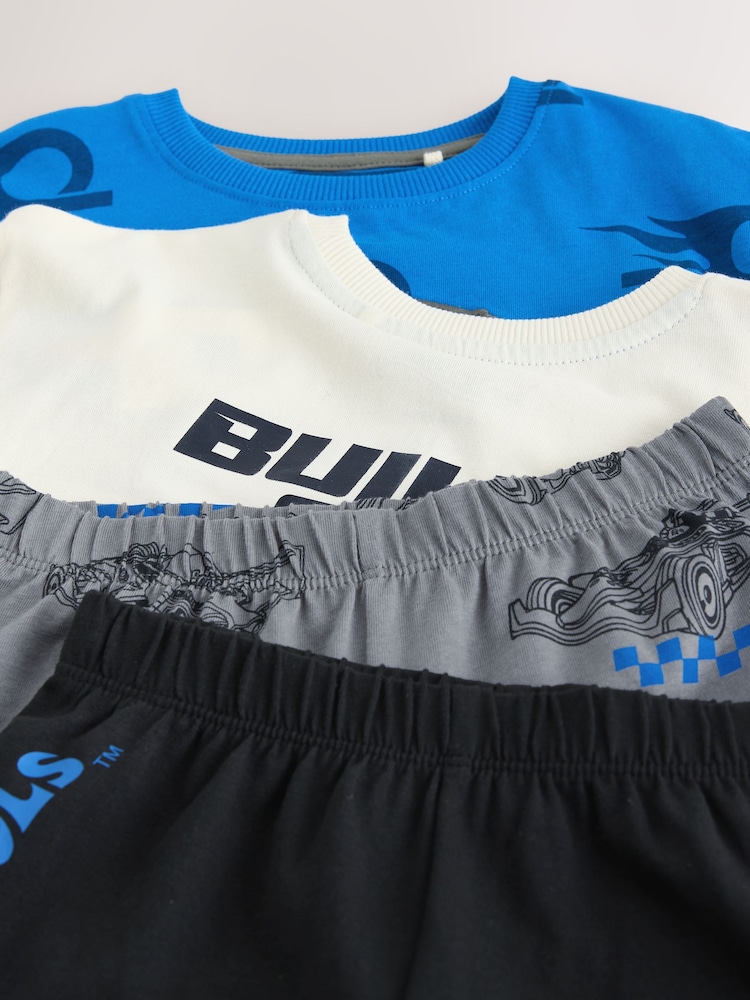 Blue/White Hot Wheels Short Pyjamas 2 Pack (12mths-10yrs) - Image 13 of 13