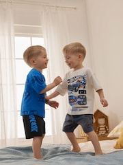 Blue/White Hot Wheels Short Pyjamas 2 Pack (12mths-10yrs) - Image 2 of 13