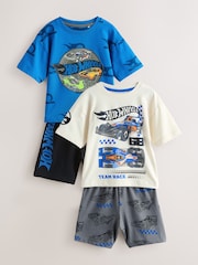 Blue/White Hot Wheels Short Pyjamas 2 Pack (12mths-10yrs) - Image 6 of 13