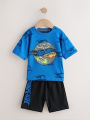 Blue/White Hot Wheels Short Pyjamas 2 Pack (12mths-10yrs) - Image 7 of 13