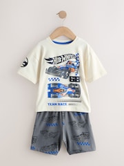 Blue/White Hot Wheels Short Pyjamas 2 Pack (12mths-10yrs) - Image 9 of 13