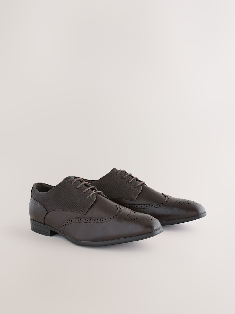 Brown Wide Fit Brogue Shoes - Image 1 of 5 Brown Wide Fit Brogue Shoes - Image 1 of 5