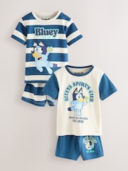 Blue/White Bluey Short Pyjamas 2 Pack (12mths-8yrs) - Image 1 of 11