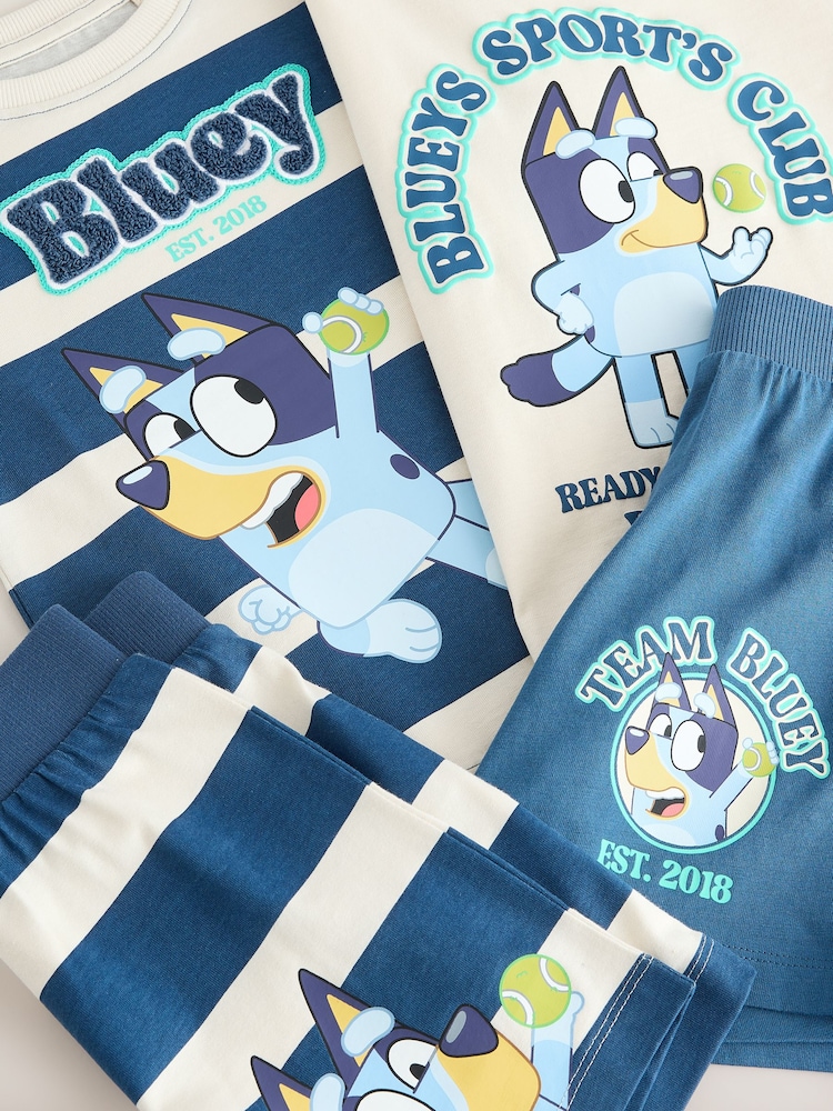 Blue/White Bluey Short Pyjamas 2 Pack (12mths-8yrs) - Image 11 of 11
