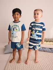 Blue/White Bluey Short Pyjamas 2 Pack (12mths-8yrs) - Image 2 of 11