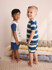 Blue/White Bluey Short Pyjamas 2 Pack (12mths-8yrs) - Image 3 of 11