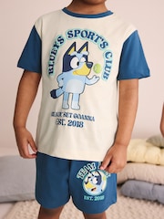 Blue/White Bluey Short Pyjamas 2 Pack (12mths-8yrs) - Image 5 of 11