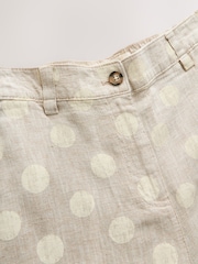 Neutre à pois - Pantalons Ample en Lin Blend à devant élégant - Image 9 sur 9