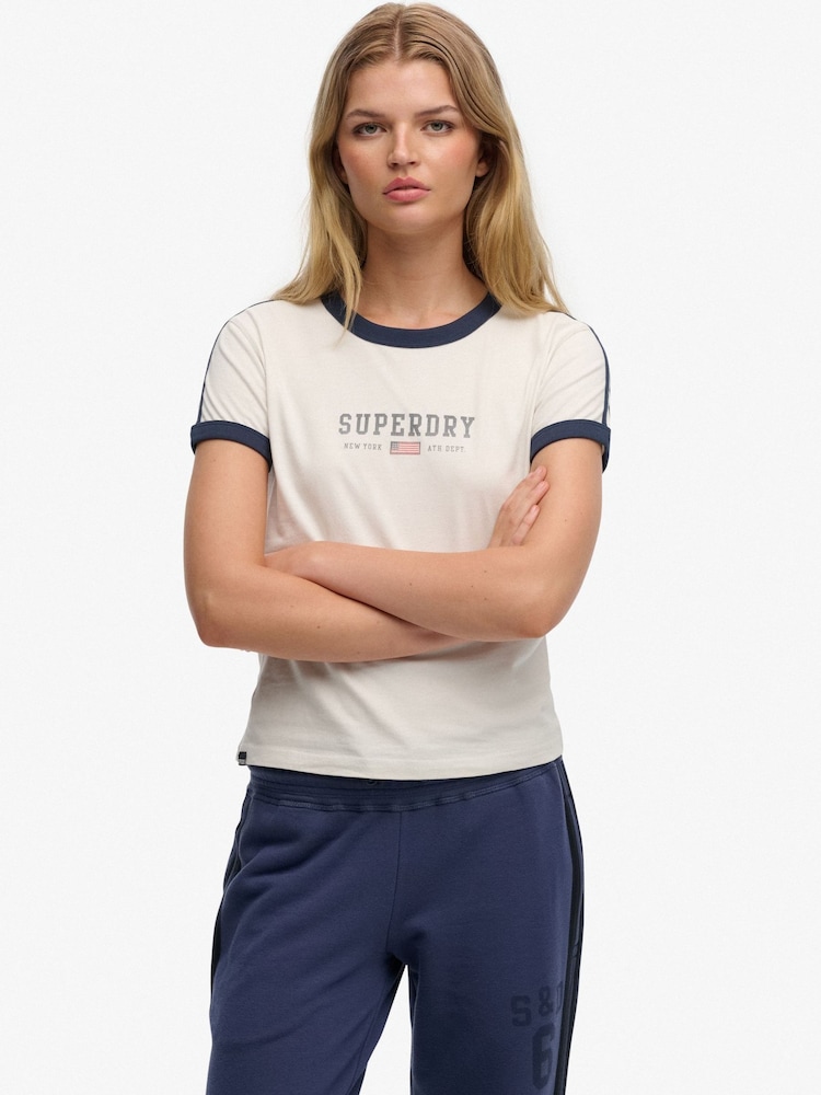 Superdry Athletic Essentials Graphic Ringer T-Shirt - صورة 1 من 4