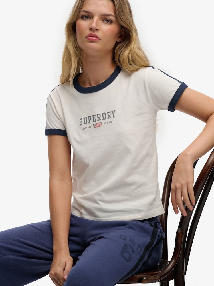 Superdry Athletic Essentials Graphic Ringer T-Shirt - صورة 4 من 4