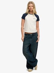 Alb/Albastru - Superdry Essential Retro T-Shirt - Imaginea 4 din 7