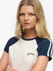 Alb/Albastru - Superdry Essential Retro T-Shirt - Imaginea 5 din 7