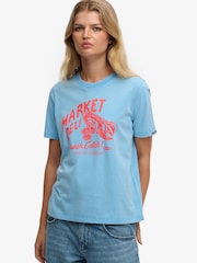 Superdry Blue Roadside Trade Relaxed T-Shirt - Image 1 of 5