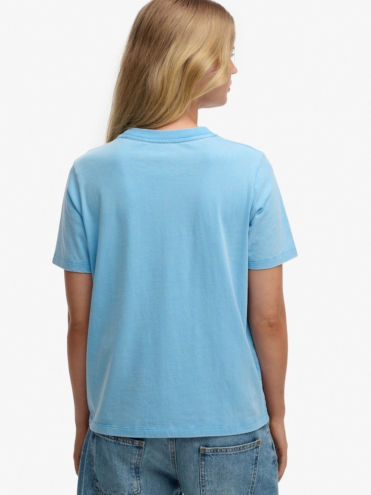 Superdry Blue Roadside Trade Relaxed  T-Shirt - Image 4 of 4