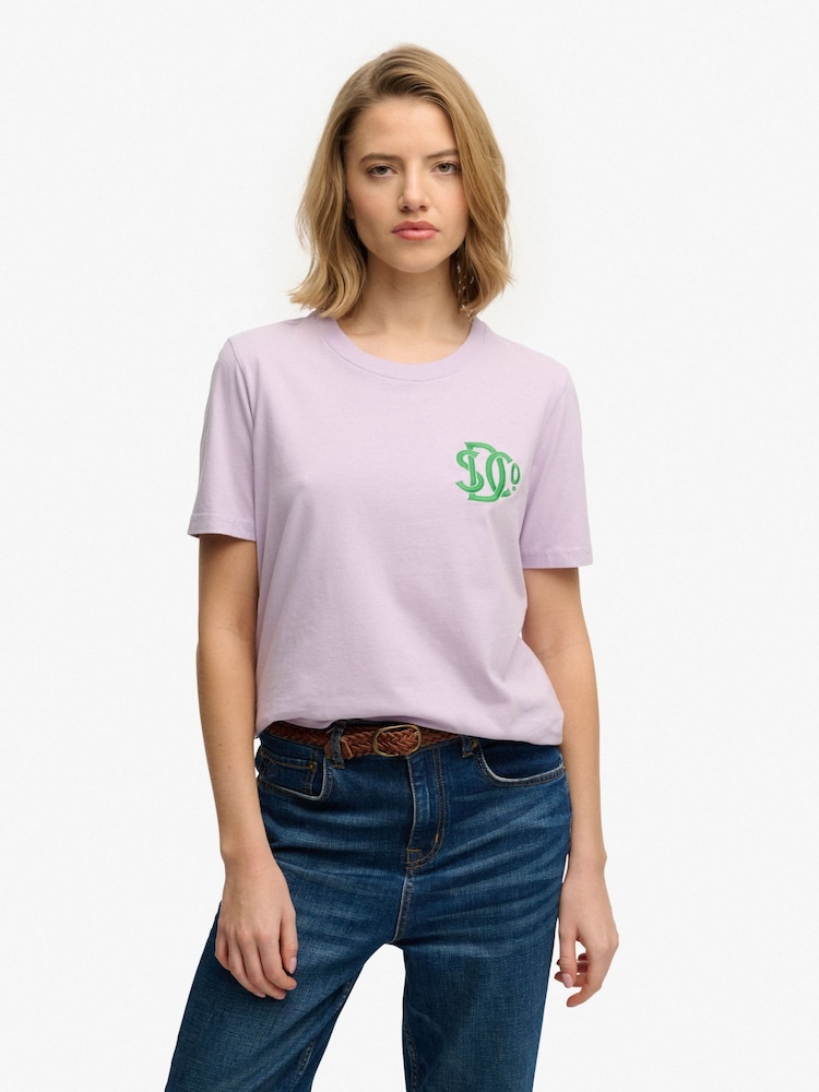 Superdry Lilac Purple T-Shirt - Image 1 of 5