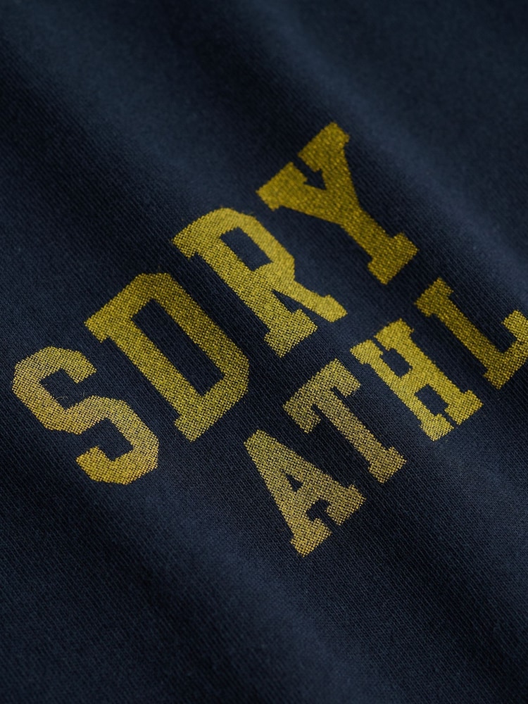 Superdry Navy Athletic Essentials Side Stripe Logo T-Shirt - Image 6 of 6 Superdry Navy Athletic Essentials Side Stripe Logo T-Shirt - Image 6 of 6