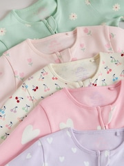 Pastel Two Way Zip Baby Sleepsuits 5 Pack (0mths-2yrs) - Image 16 of 17