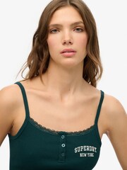 Superdry Green Athletic Essential Button Cami - Image 3 of 6