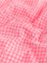 وردي/أبيض - رداء عُلوي بنقشة مربعات بتفاصيل مطرَّزة - صورة 9 من 9