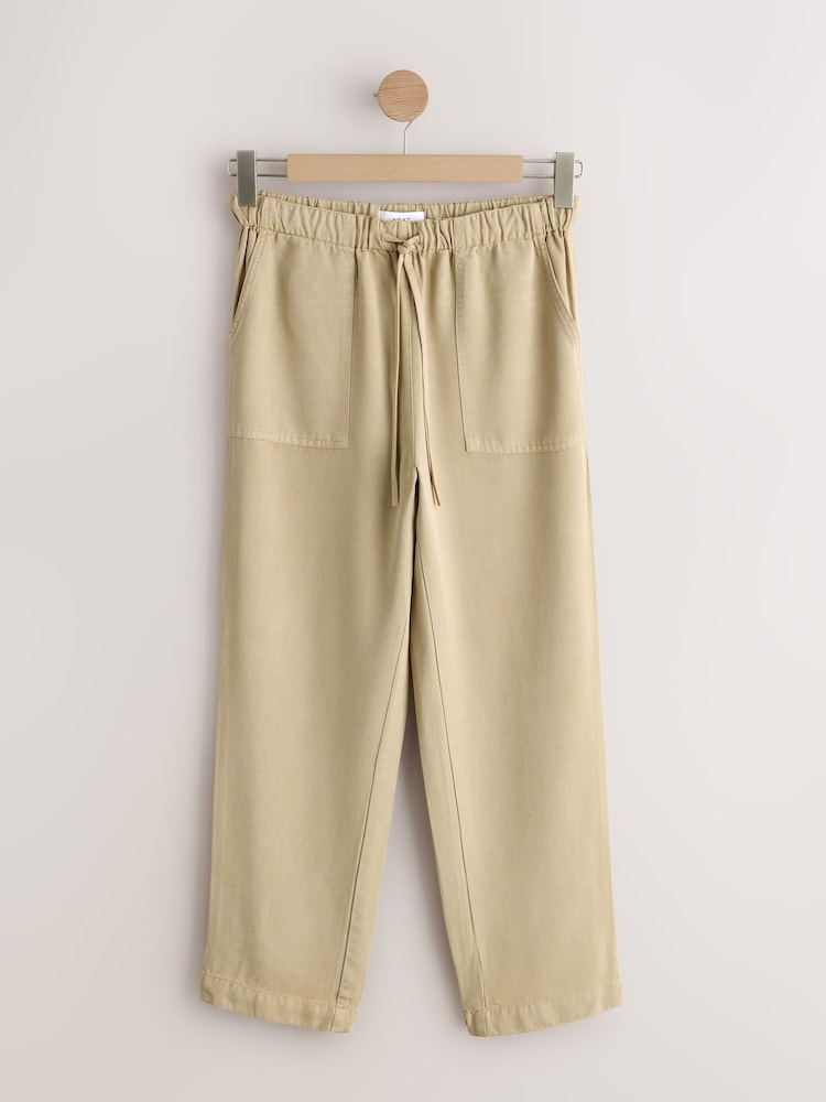 Stone Tapered Leg TENCEL™ Trousers - Image 1 of 3