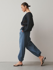 Blue Crushed Balloon Leg Trousers - Image 2 of 7