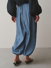 Blue Crushed Balloon Leg Trousers - Image 3 of 7