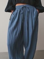 Blue Crushed Balloon Leg Trousers - Image 4 of 7