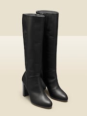 Sosandar Black Blake Leather Zip Knee High Boots - Image 2 of 3