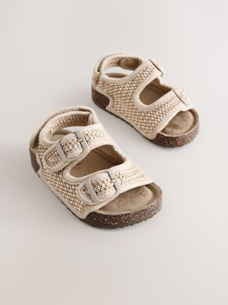 নিরপেক্ষ - ডাবল বাকল কুশনযুক্ত ফুটবেড Sandals - 5এর মধ্যে 1 ছবি