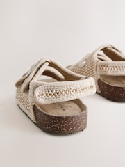 নিরপেক্ষ - ডাবল বাকল কুশনযুক্ত ফুটবেড Sandals - 5এর মধ্যে 4 ছবি