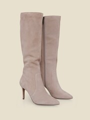 Sosandar Natural Suede Stiletto Knee High Boots - Image 2 of 4