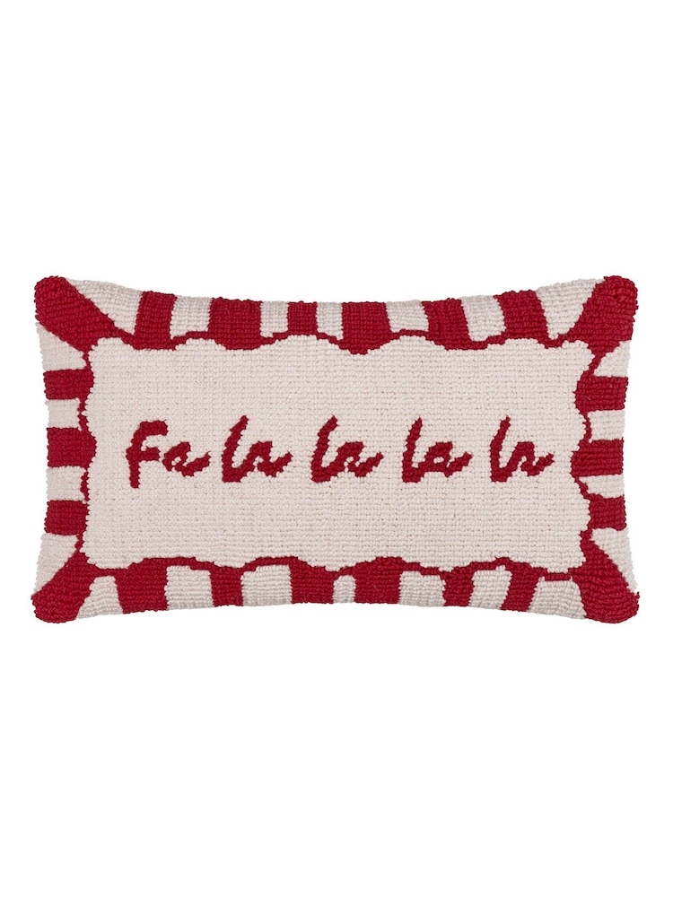 Furn Red/White Candy Fa La La Tufted Cushion - Image 1 of 4 Furn Red/White Candy Fa La La Tufted Cushion - Image 1 of 4