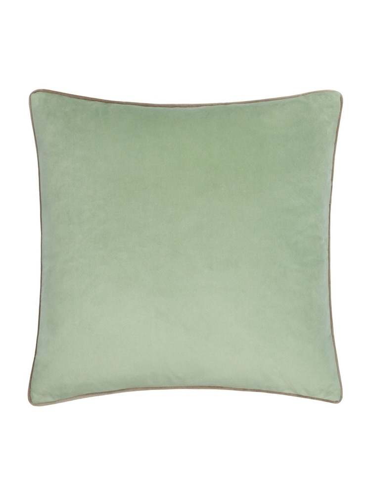 Furn Eucalyptus Natural Meridian Velvet Cushion - Image 1 of 3