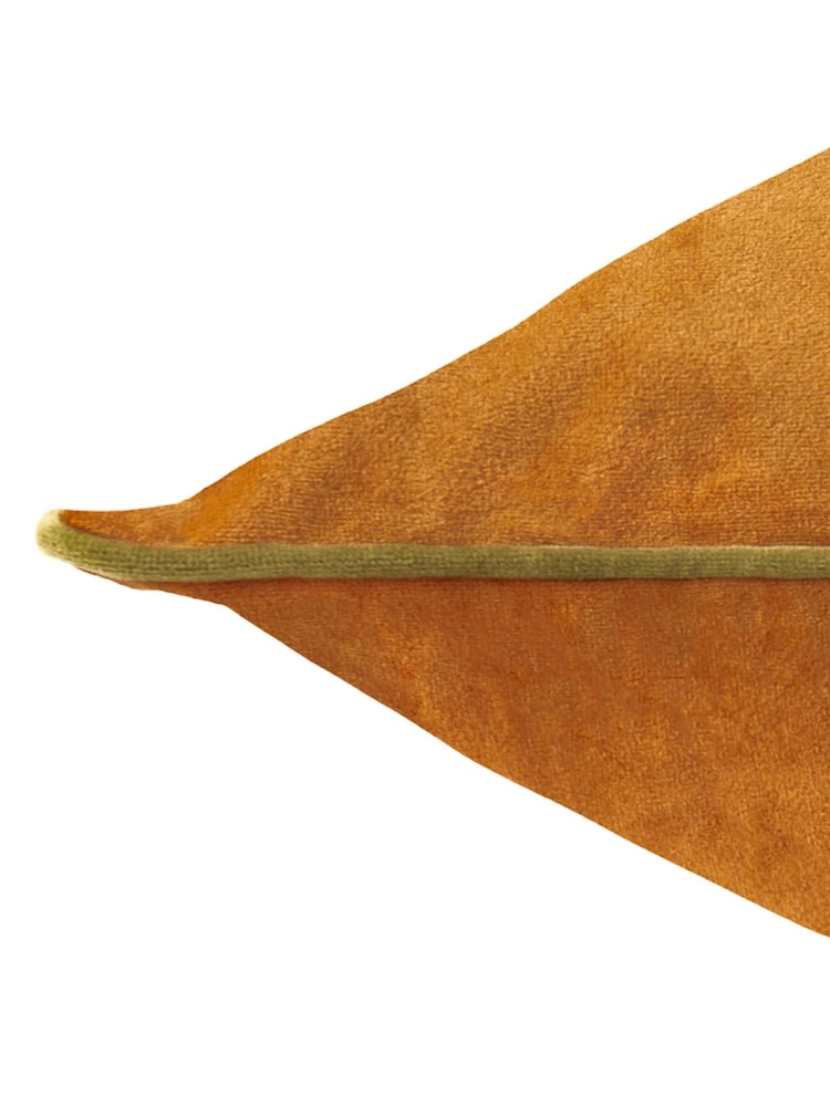 Furn Ginger Olive Meridian Velvet Cushion - Image 3 of 3
