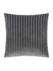 Paoletti Charcoal Savoy Stripe Velvet Cushion - Image 1 of 4