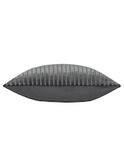 Paoletti Charcoal Savoy Stripe Velvet Cushion - Image 3 of 4