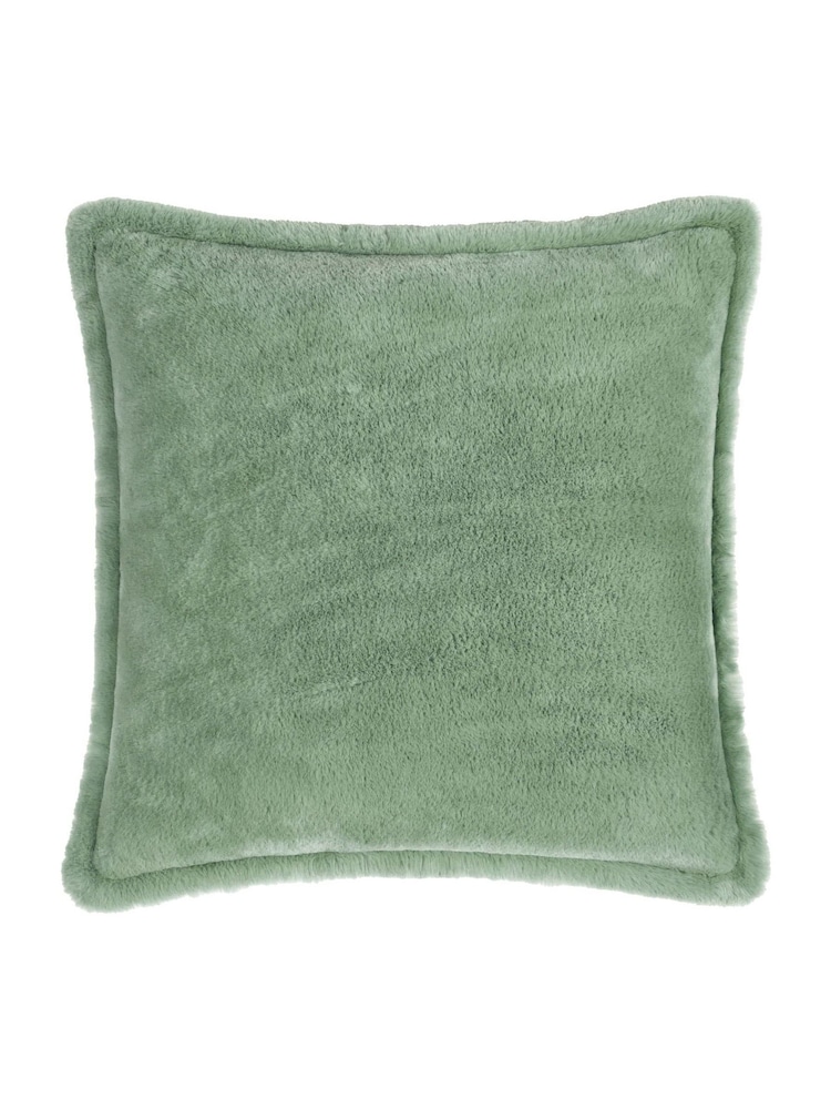 Furn Frost Green Kallu Faux Fur Cushion - Image 1 of 4 Furn Frost Green Kallu Faux Fur Cushion - Image 1 of 4