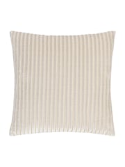 Paoletti Oyster Savoy Stripe Velvet Cushion - Image 1 of 4