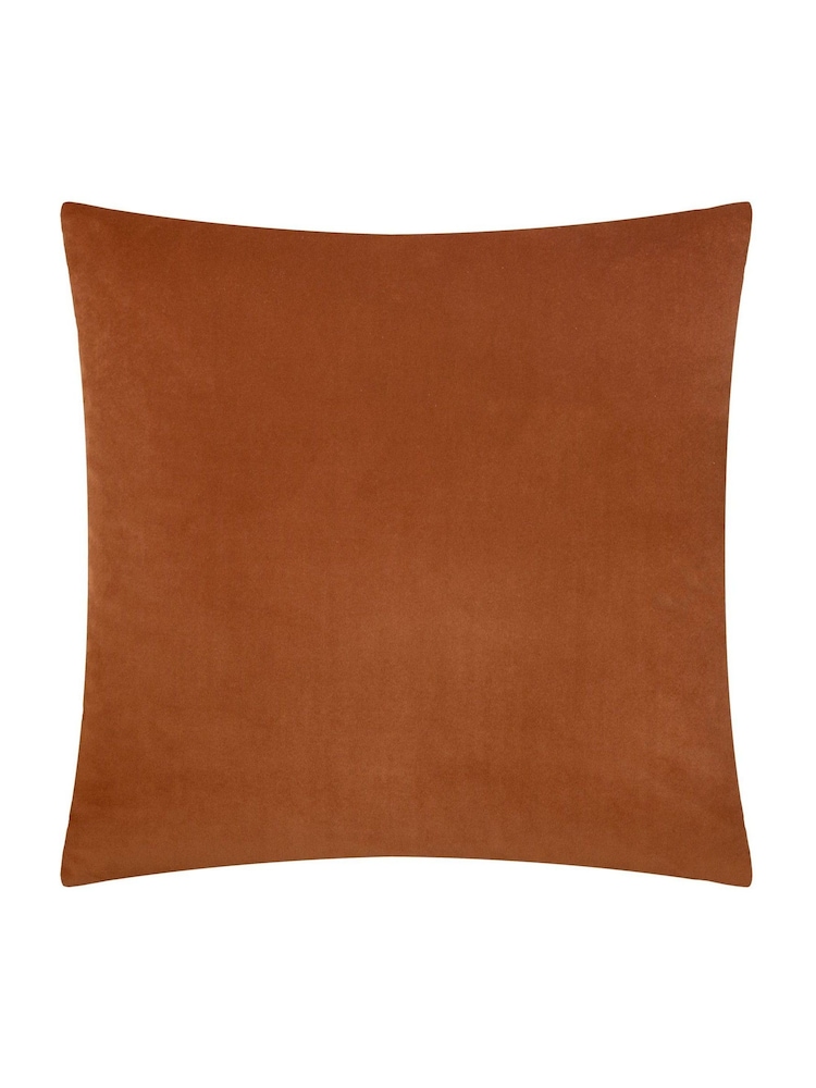 Paoletti Brick Savoy Stripe Velvet Cushion - Image 2 of 4 Paoletti Brick Savoy Stripe Velvet Cushion - Image 2 of 4