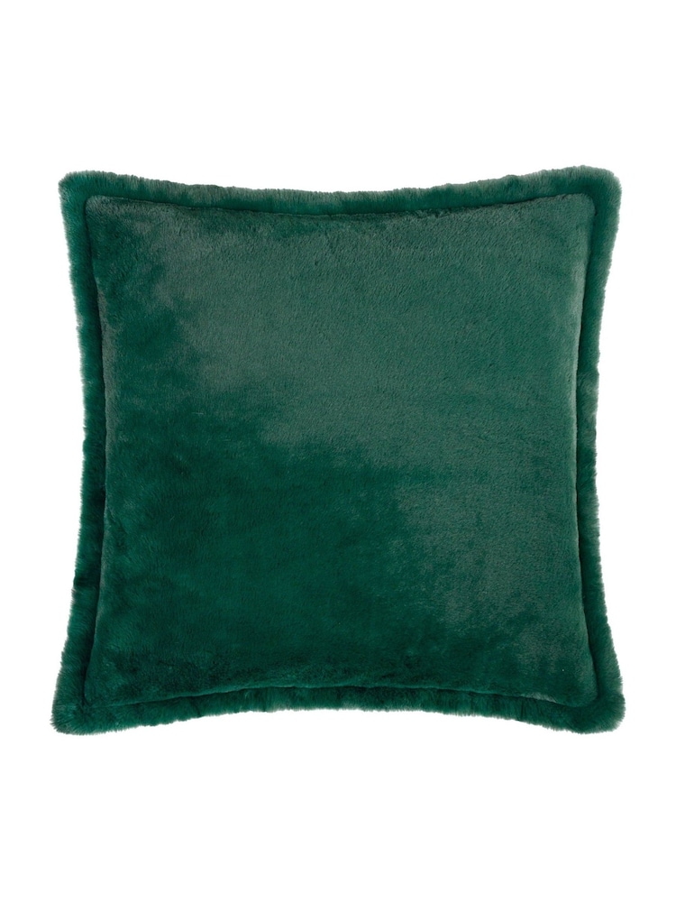 Furn Needle Green Kallu Faux Fur Cushion - Image 1 of 4 Furn Needle Green Kallu Faux Fur Cushion - Image 1 of 4