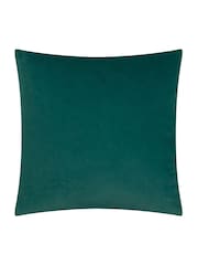Paoletti Teal Savoy Stripe Velvet Cushion - Image 2 of 4