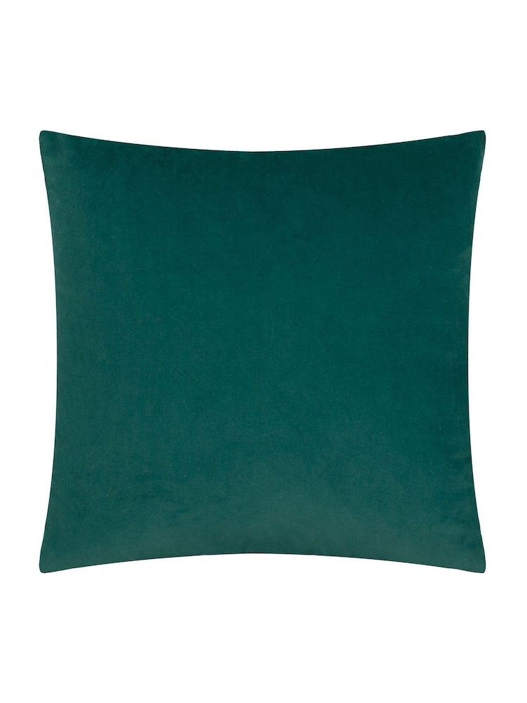 Paoletti Teal Savoy Stripe Velvet Cushion - Image 2 of 4 Paoletti Teal Savoy Stripe Velvet Cushion - Image 2 of 4