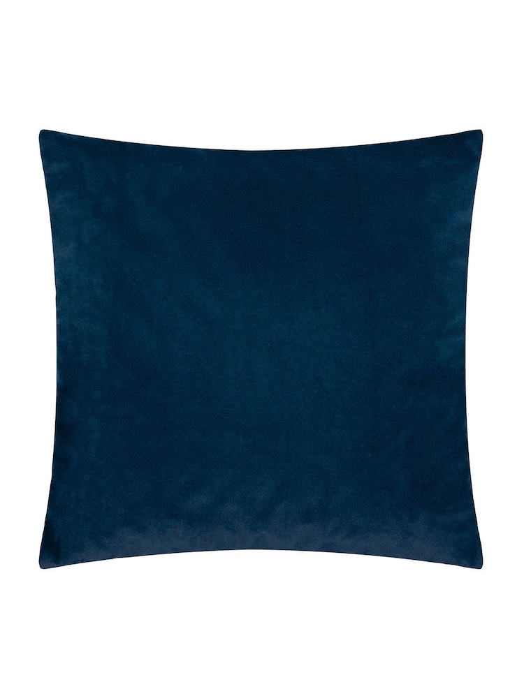 Paoletti Navy Savoy Stripe Velvet Cushion - Image 2 of 4 Paoletti Navy Savoy Stripe Velvet Cushion - Image 2 of 4