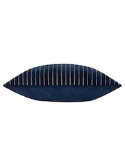 Paoletti Navy Savoy Stripe Velvet Cushion - Image 3 of 4