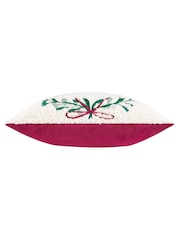 Furn Multicolour Mistletoe Wreath Embroidered Cushion - Image 3 of 4