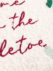 Furn Multicolour Christmas Mistletoe Wreath Embroidered Cushion - Image 5 of 6