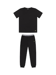 Lyle & Scott Black Boys Onyx T-Shirt & Cuffed Joggers Set - Image 1 of 6