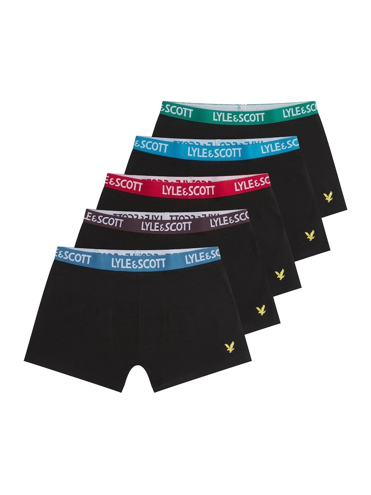 Lyle & Scott Black Boys Ned Underwear Trunks 5 Pack - Image 1 of 6 Lyle & Scott Black Boys Ned Underwear Trunks 5 Pack - Image 1 of 6
