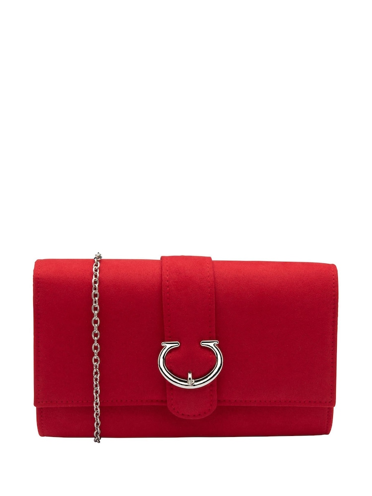 Ravel Red Clutch Bag with Chain - Image 1 of 4